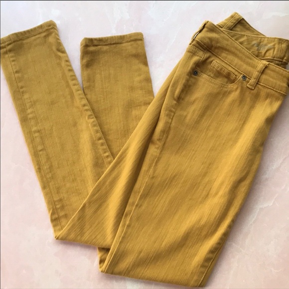 The Limited 678 Skinny Denim in Mustard Sz 0 - Picture 6 of 8